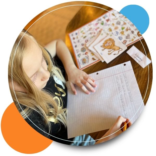 girl doing spanish school work